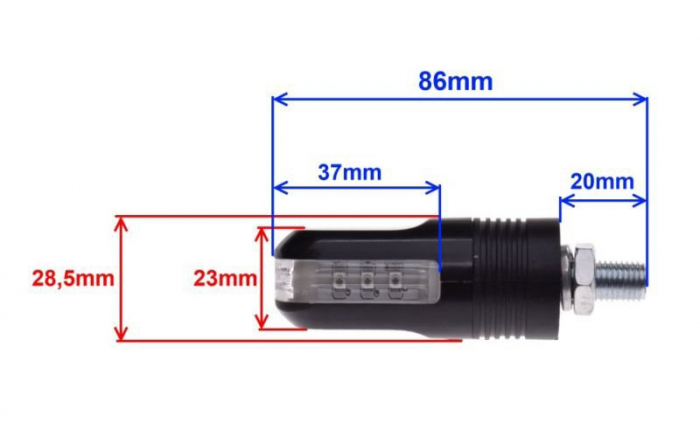 Set 2 semnalizari cu LED, model curbat, carcasa plastic, culoare negru [2]