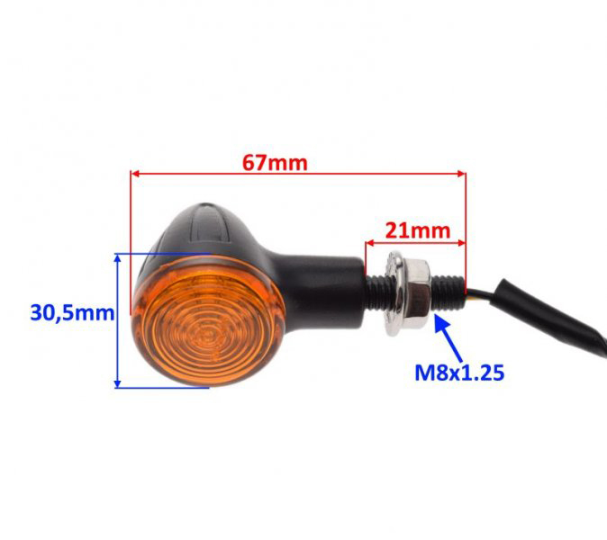 Set 2 semnalizari cu LED, tip Harley, cu diode, carcasa din metal, culoare negru [2]