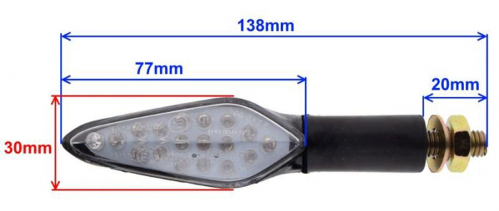 Set 2 semnalizari LED, forma triunghiulara, filet 10mm [2]