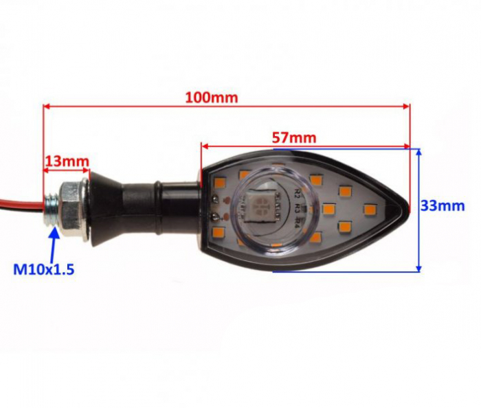Set 2 semnalizari moto, atv, scutere 12v, LED AM1473 [2]