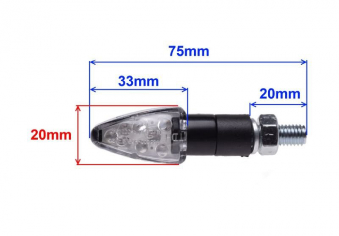 Set 2 semnalizari moto, culoare negru, LED [2]
