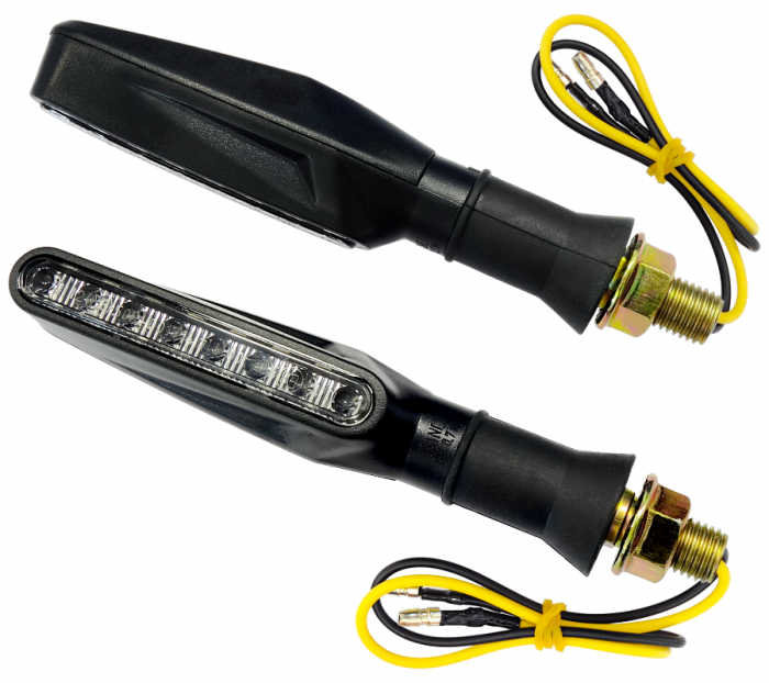 Set 2 semnalizari moto MRT-099, LED (9 diode), culoare negru, (E- mark) [2]