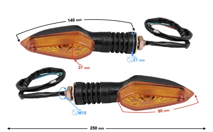 Set 2 semnalizari portocalii, cu bec pentru Barton Fighter [2]