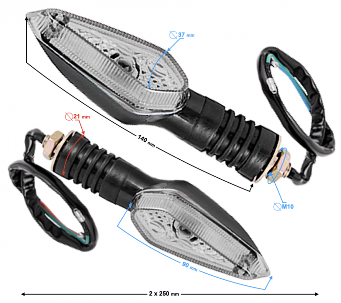 Set 2 semnalizari spate Fighter 2 moped, LED [2]