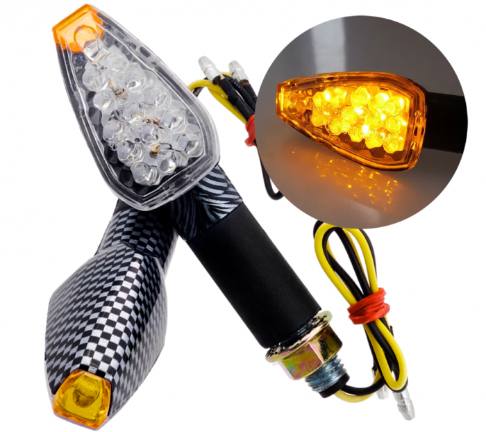 Set 2 semnalizari universale MRT-008, LED (14 leduri), culoare carbon [3]