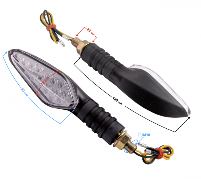 Set 2 semnalizari universale MRT-090, LED (18 leduri), culoare negru, (E-mark) [3]