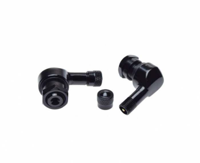 Set 2 valve demontabile roata moto, culoare negru