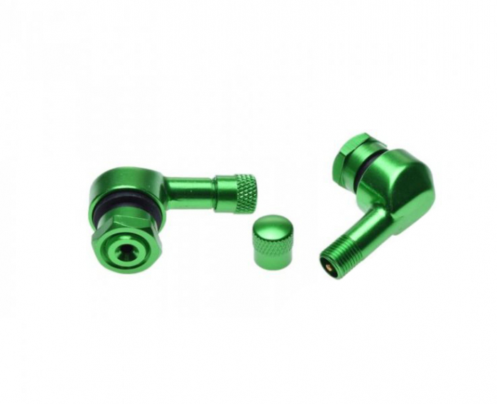 Set 2 valve demontabile roata moto, culoare verde