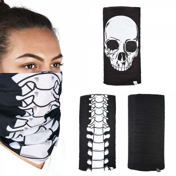 Set 3 protectii vant model schelet, culoare negru/alb [5]