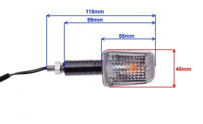 Set 4 mini semnalizari, moto carbon + sticla si bec de rezerva [2]