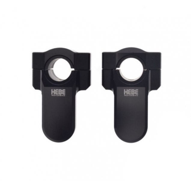 Set adaptor/inaltator ghidon moto, prindere 22,2/22/28,5, culoare negru [2]
