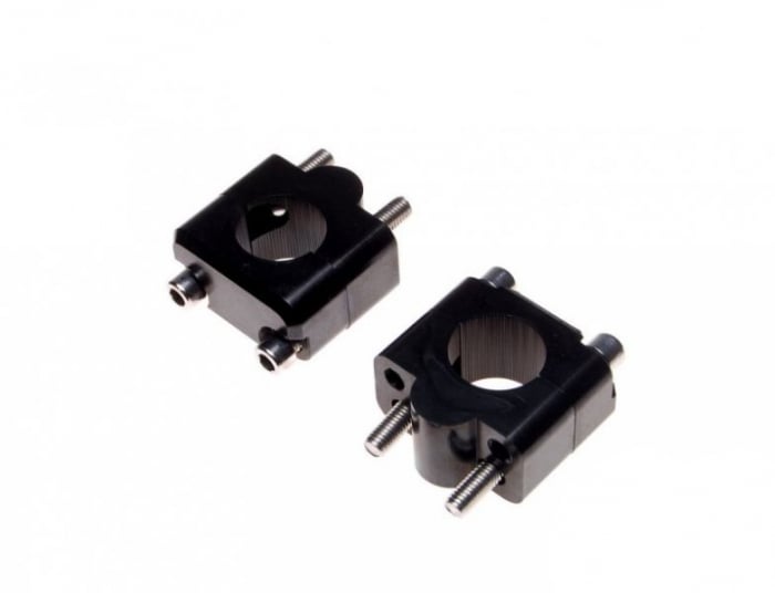 Set adaptor inaltator prindere ghidon de la 22mm la 28mm, culoare negru