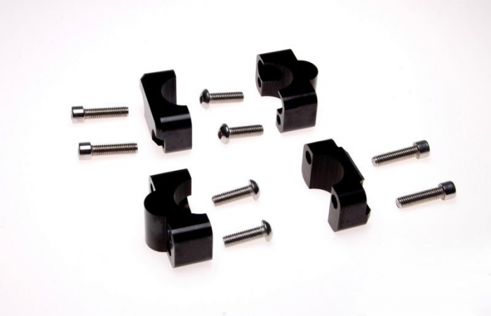 Set adaptor/inaltator prindere ghidon de la 22mm la 28mm, culoare negru [4]