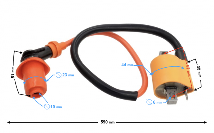 Set bobina inductie, pipa bujie, aprinderi pentru cross, ATV 110/125cc [2]