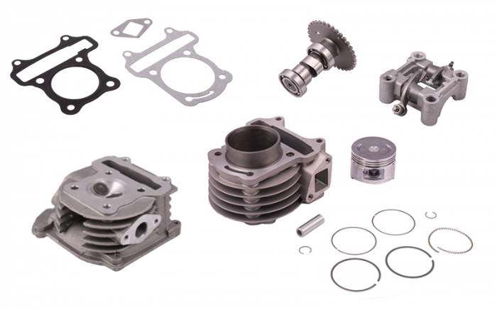 Set complet cilindru, piston, chiuloasa, garnituri, motor gy6-80cc [6]