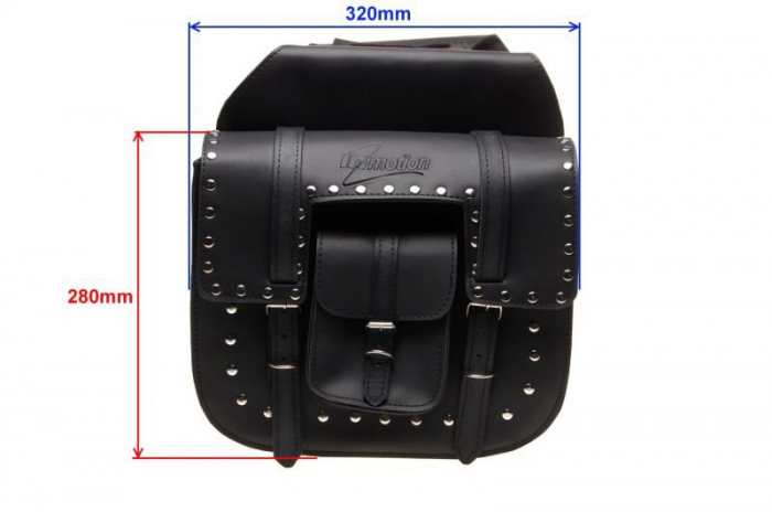 Set genti laterale Chopper, cu capse, curele din piele naturala [3]