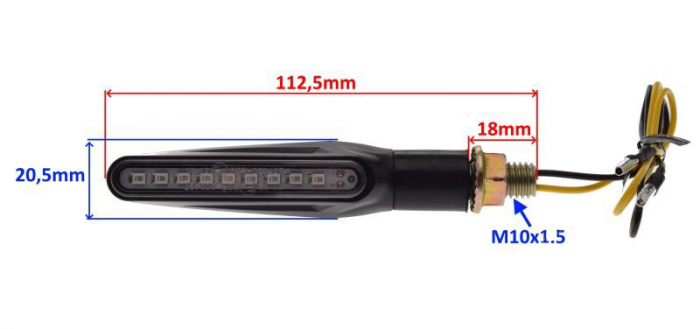 Set lampi semnalizare dinamice, LED, culoare negru [2]