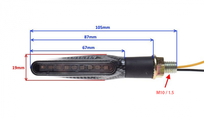 Set lampi semnalizari dinamice, LED, carbon [2]