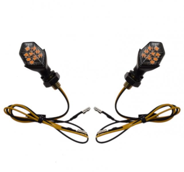 Set lampi semnalizari moto mini LED, culoare negru