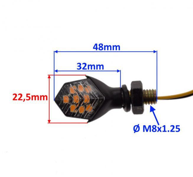 Set lampi semnalizari moto mini LED, culoare negru [2]