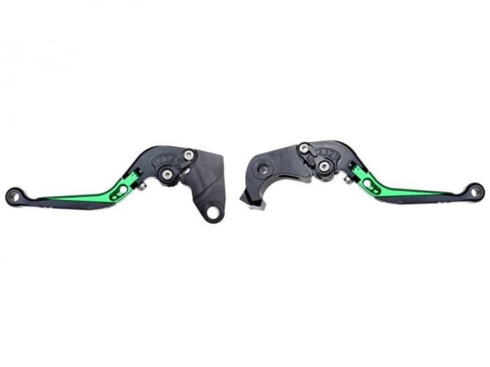 Set manete frana si ambreiaj reglabile Kawasaki ZX6R 07-16 ZX10R 06-15 Z1000SX 11-16 Z1000 07-16, culoare verde