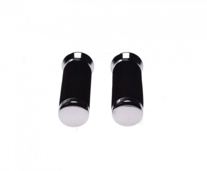 Set mansoane moto, lungime 130mm, culoare negru/argintiu [2]