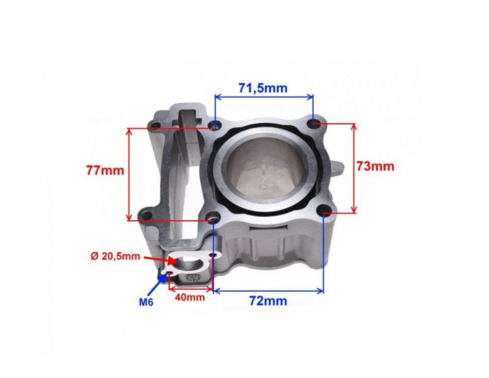 Set motor cilindru+piston MBK NXC YAMAHA X-MAX YZF-R125 54MM 4T [6]