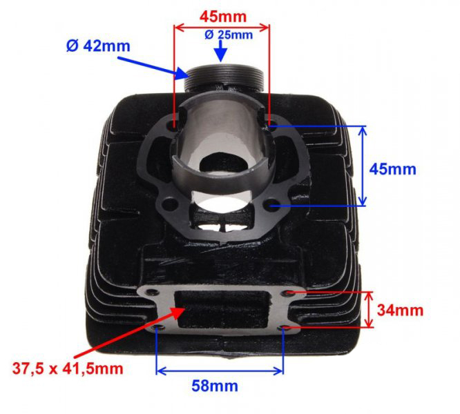 Set motor cilindru, piston si garnituri, Yamaha DT50cc, 43mm [2]