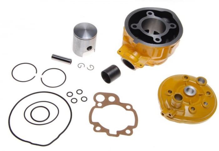 Set motor si chiuloasa Minarelli AM6-70cc, diametru 47mm, cilindru, chiuloasa, piston, segmenti, garnituri