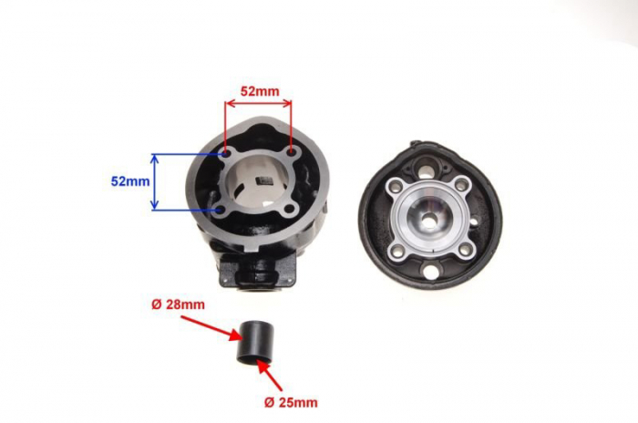 Set motor si chiuloasa, Minarelli AM6, 90cc, d.49, culoare negru [2]