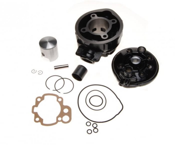 Set motor si chiuloasa, Minarelli AM6, 90cc, d.49, culoare negru