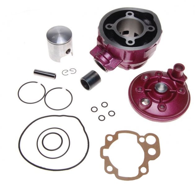 Set motor si chiuloasa Minarelli AM6-90cc, diametru 49mm, cilindru, chiuloasa, piston, segmenti, garnituri