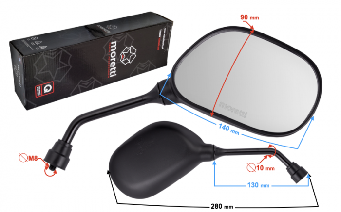 Set oglinzi moto/atv 21 R, filet 8mm [3]