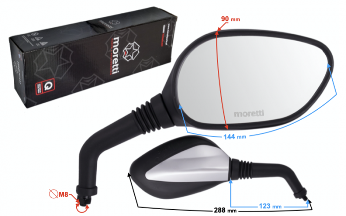 Set oglinzi moto/atv, Challenger 2, omologate, filet M8 [3]