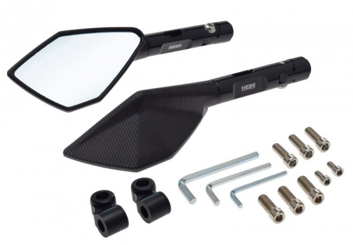 Set oglinzi moto/atv Hebe, culoare negru, sistem prindere inclus [2]
