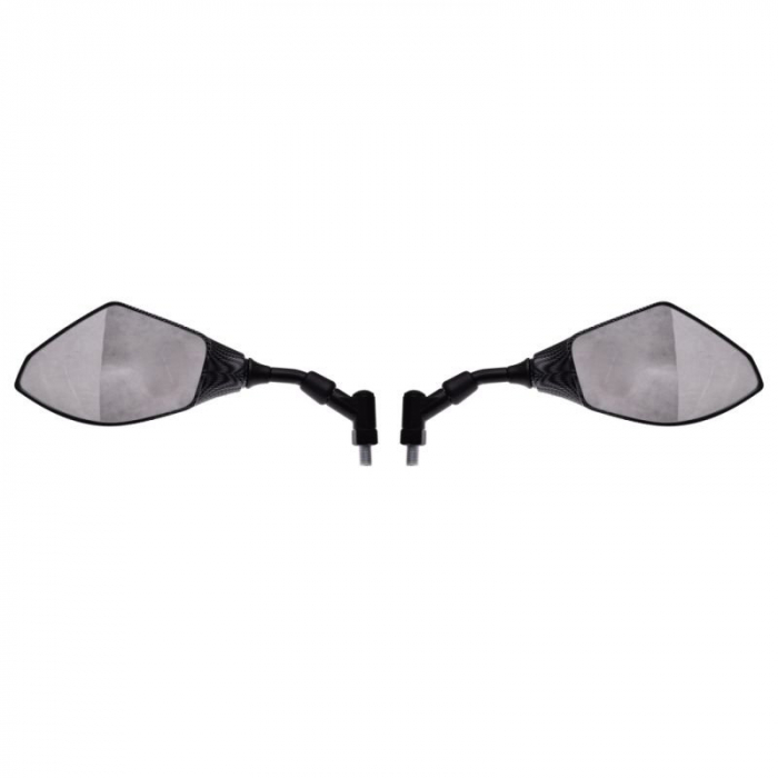 Set oglinzi moto/atv, omologate E9, filet M10, imitatie carbon, 130x85mm [2]