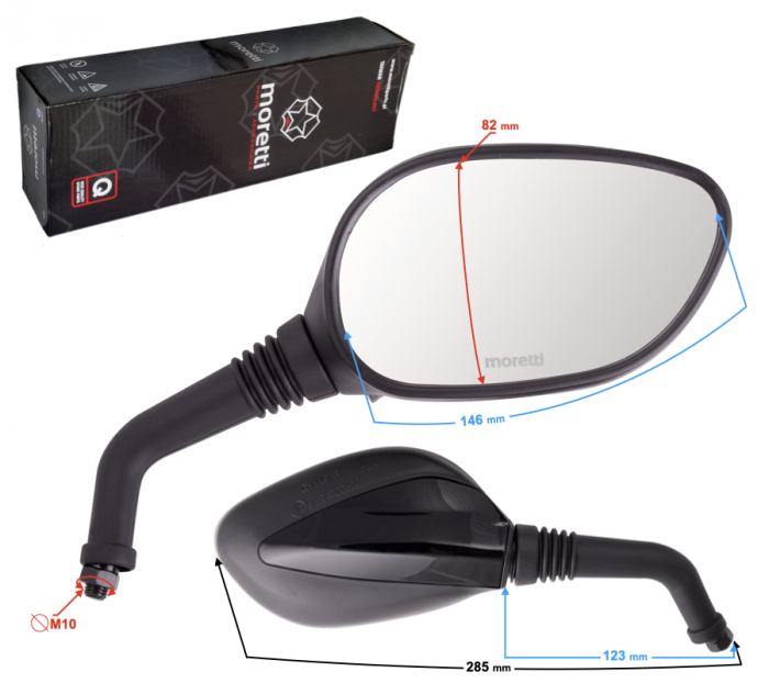 Set oglinzi moto/atv, omologate, filet M10 [2]