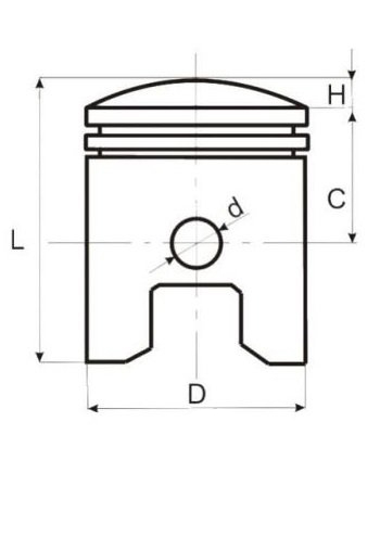 Set piston, segmenti si bolt, Piaggio Vespa 150cc, D62.5mm, bolt 15mm, 4T [2]