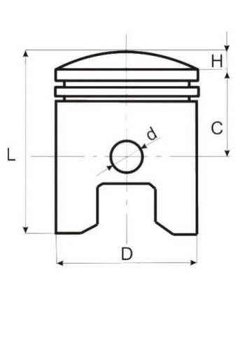 Set piston si segmenti d.62,00, bolt 14mm, Yamaha YZF125R [2]