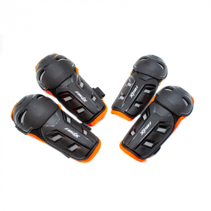 Set protectie corp, genunchiere si cotiere, cross/enduro/atv, copii Asix AS1, marime universala, culoare negru/portocaliu [4]