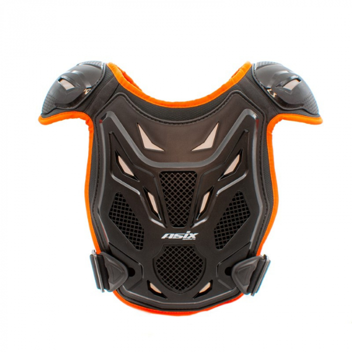 Set protectie corp, genunchiere si cotiere, cross/enduro/atv, copii Asix AS1, marime universala, culoare negru/portocaliu [2]