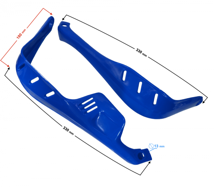 Set protectii maini, prindere ghidon, 22mm, din plastic, culoare albastru [6]