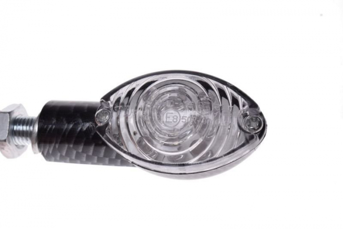 Set semnalizari LED, forma ovala, lumina alba, carbon [4]
