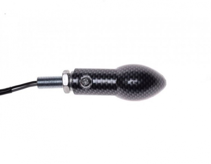Set semnalizari LED, forma ovala, lumina portocalie, carbon [3]