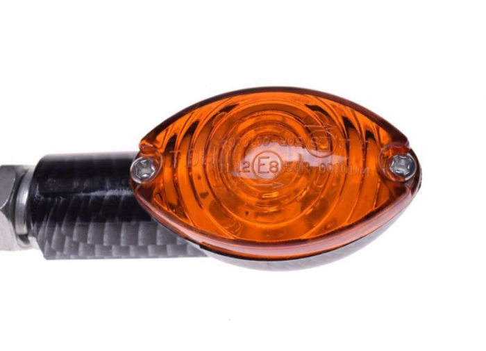 Set semnalizari LED, forma ovala, lumina portocalie, carbon [4]