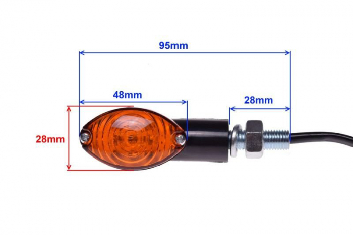 Set semnalizari LED, forma ovala, lumina portocalie, culoare negru [2]