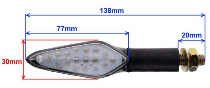Set semnalizari LED, lumina alba, carbon [2]