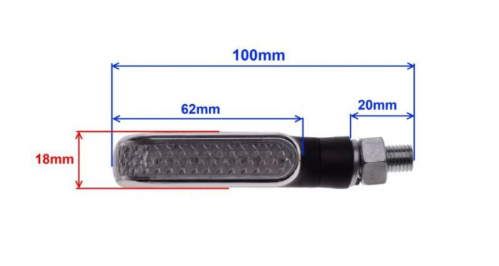 Set semnalizari moto LED, 12V1W, sticla alba, culoare negru mat [2]