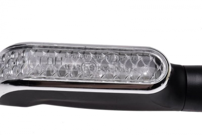 Set semnalizari moto LED, 12V1W, sticla alba, culoare negru mat [3]