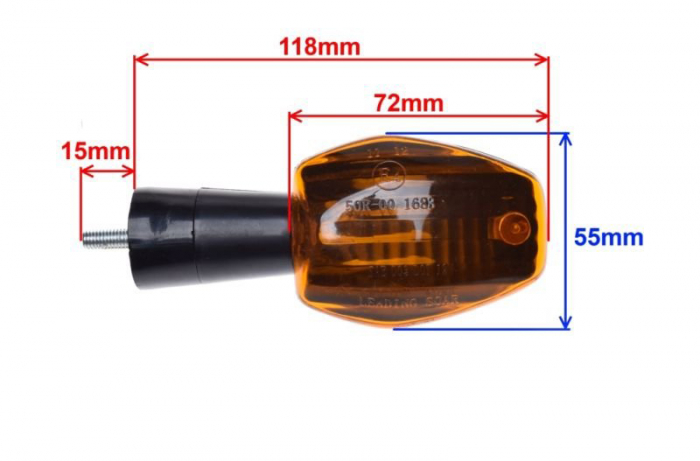 Set semnalizari moto sticla fumurie, bec 12v 10w [4]